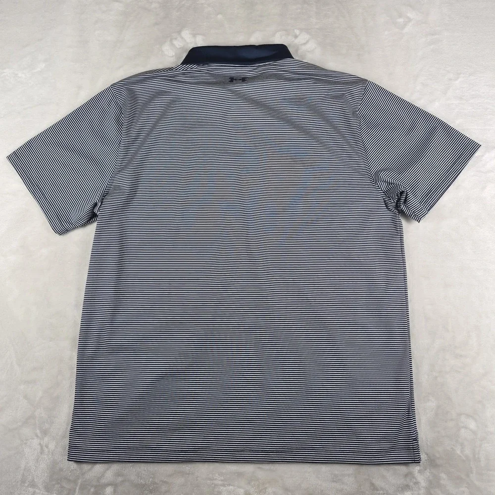 Under Armour The Performance Polo Shirt Men's XXL 2XL Blue White Stripe Golf NWT